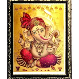 ADA Handicraft Black & Gold-Toned Self Design Wooden Wall Photo Frame image 3