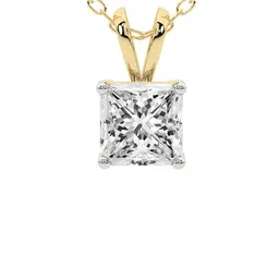 Sparkles 14Kt Gold Princess Solitaire Pendant with 1 Carat Lab Grown Diamond - 0.8 g image 2