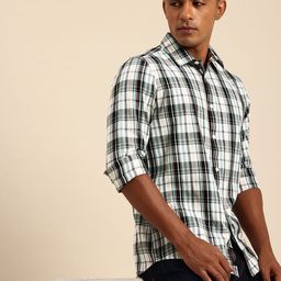 Being Human Slim Fit Opaque Pure Cotton Checked Casual Shirt-picture-13