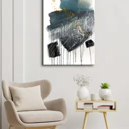 999store Grey & White Abstract Wall Canvas Painting For Living Room image 1