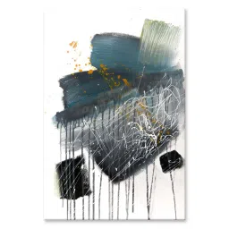 999store Grey & White Abstract Wall Canvas Painting For Living Room image 2