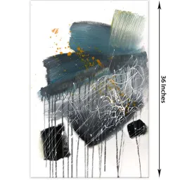 999store Grey & White Abstract Wall Canvas Painting For Living Room image 4