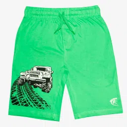 Kiddopanti Kids Green & Grey Printed Shorts (Pack Of 2) image 3