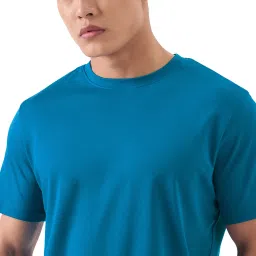 The Souled Store Teal Blue Regular Fit Crew T-Shirt image 4