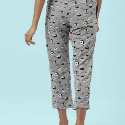 Dreamz by Pantaloons Grey Green Cotton Printed Pyjamas image 4