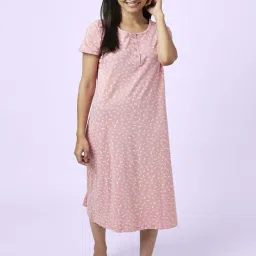 YU by Pantaloons Pink Cotton Printed Nighty image 4