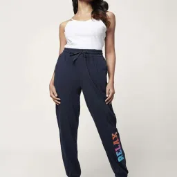 Dreamz by Pantaloons Navy Cotton Graphic Print Joggers image 4