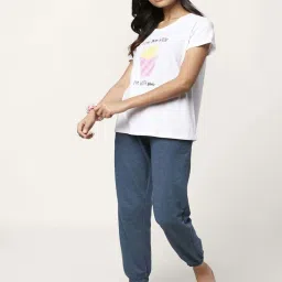 Dreamz by Pantaloons White Cotton Graphic Print T-Shirt image 4