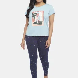 Dreamz by Pantaloons Navy Cotton Printed Pants image 4