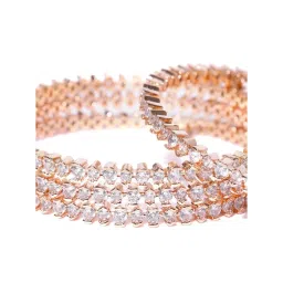 Priyaasi Rose Gold Round Bangle - Set of 4 image 4