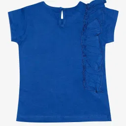 Kiddopanti Kids Royal Blue Solid T-Shirt image 2