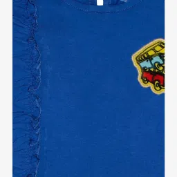 Kiddopanti Kids Royal Blue Solid T-Shirt image 3