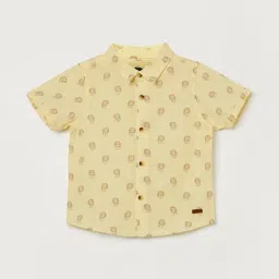 Juniors By Lifestyle Boys Yellow Cotton Printed Shirt-picture-38