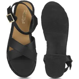 Truffle Collection Women's Black Ankle Strap Sandals image 3