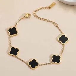 ISAMORA Stainless Steel Gold-Plated Enamelled Link Bracelet-picture-24