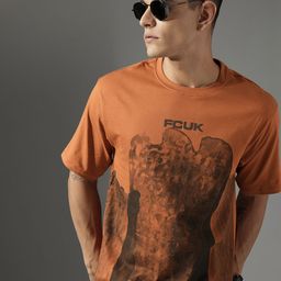 FCUK Pure Cotton Abstract Printed Relaxed Fit T-shirt-picture-36