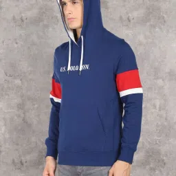 U.S. Polo Assn. Navy Cotton Regular Fit Printed Hooded Sweatshirt image 3