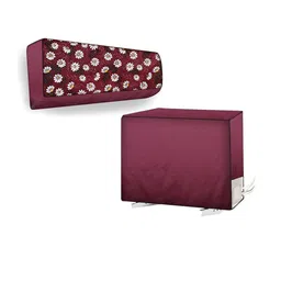 The Furnishing Tree Maroon Printed Air Conditioner Cover-picture-33