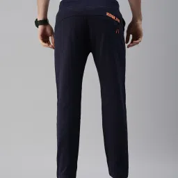 showoffff SHOWOFF Navy Cotton Straight Fit Trackpants image 2