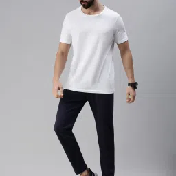 showoffff SHOWOFF Navy Cotton Straight Fit Trackpants image 5