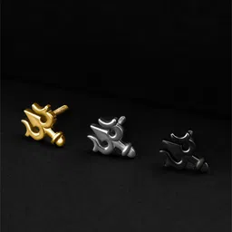 ORIONZ Men Lord Shiva Trishul Contemporary Stud image 1