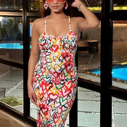 BAESD Print Sheath Midi Dress image 3