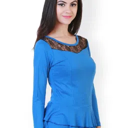 Belle Fille Blue Lace Top image 3