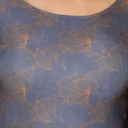 Zelocity by Zivame Grey Printed Padded Malliot with Zipper image 5