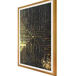 999Store Gold & Black Abstract Pattern Printed Canvas Painting image 3
