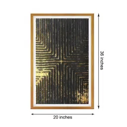 999Store Gold & Black Abstract Pattern Printed Canvas Painting image 4
