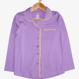 Kiddopanti Kids Purple Printed Shirt with Pyjamas image 3
