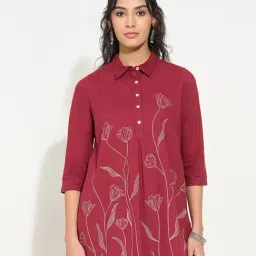 Rangmanch By Pantaloons Maroon Regular Fit Printed Tunic-image-56