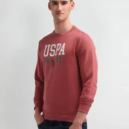 U.S. Polo Assn. Denim Co. Red Cotton Regular Fit Printed Sweatshirt image 4