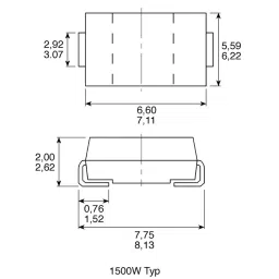 Stmicroelectronics Uni-Directional TVS Diode 34.2 V 2 Pin 1500 W SMC, SM15T36A (Pack of 5) image 2