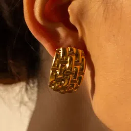 Estailo fashion Gold-Plated Square Studs image 4