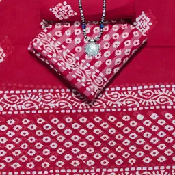 Farooq Dyeing Floral Printed Batik Pure Cotton Unstitched Dress Material image 1
