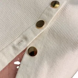 KPOP Women Round Neck Long Sleeves Front-Open Sweater image 2