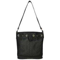 Giordano Interim Black Cut Work Medium Bucket Shoulder Handbag-image-21