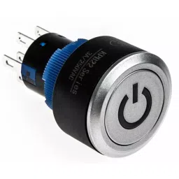 RS PRO Illuminated Push Button Switch Momentary 22.2 mm Cutout DPDT Blue LED 250 V AC, 1758950-picture-40
