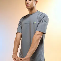 Technosport Men Anti Static Solid Round Neck Relaxed Fit T-shirt image 3