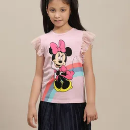 Kidsville Mickey & Friends Featuring Frill Sleeves Minnie Mouse Printed Top - Pink-picture-28