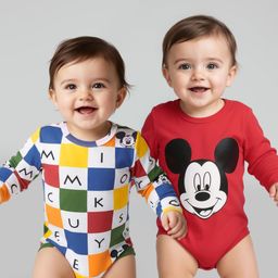 Babyoye Disney Interlock Knit Full Sleeves Onesies with Mickey Mouse Graphics Pack of 2 - Red & White-picture-5