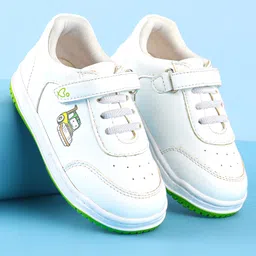 Babyoye Casual Shoes with Velcro Closure & Vehicle Print - White-picture-26