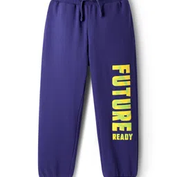 Pine Kids Cotton Knit Full Length Lounge Pants With Future Ready Text Print - Navy Blue-picture-22