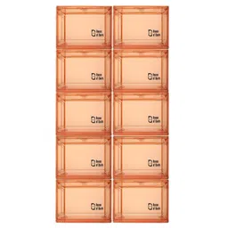 House of Quirk Shoe Organizer Shoe Storage Boxes Large Shoe Boxes with Magnetic Door Clear Stackable Plastic Shoe Containers Pack of 10 - Beige-picture-28