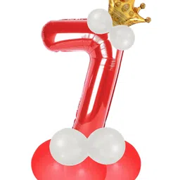 decor mantra Décor Mantra 32 Inch Number Foil Balloon 7 For birthday Decorations Items Kit Set-Red Color-Pack of 14-picture-17