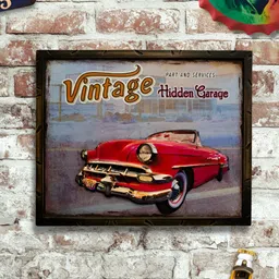 eazy wagon Brown & Red Chevy Bel Air 1957 Retro Wall Frame-image-80