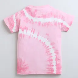 BUMZEE Cotton Woven Half Sleeves Tie Dye T-Shirt - Pink image 2