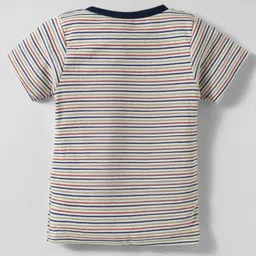Kidi Wav Full Sleeves Striped Tee & Pant Set - Multi Colour image 3