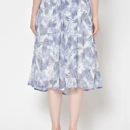 BAESD Women Floral Printed Chiffon Casual Flared Midi Flared Skirt image 3